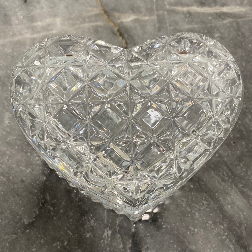 Vintage Tritschler Winterhalder  Heart-Shaped Crystal Glass Trinket Jewelry Box